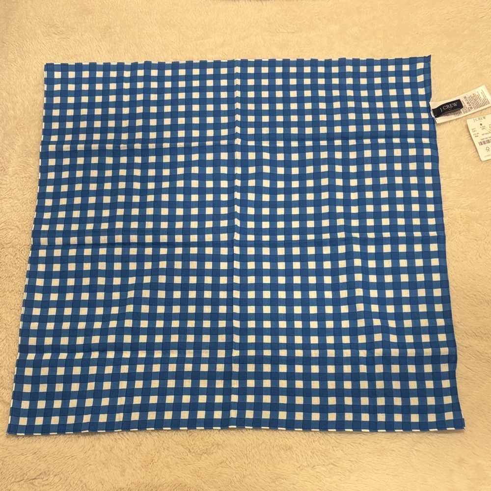 NWT J.Crew 100% Organic Cotton Gingham Scarf